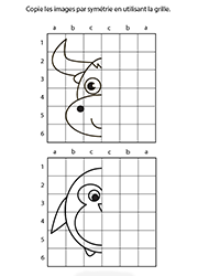 Reproduire un dessin sur grille pour enfants de maternelle, MS