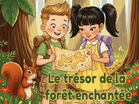 Le trésor de la forêt enchantée, histoire gratuite illustrée racontée aux enfants de 5 ans et plus