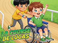 Histoire racontée en ligne pour enfants de 3 et plus, la course de Lucas