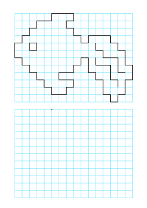 Dessins sur quadrillage, poisson