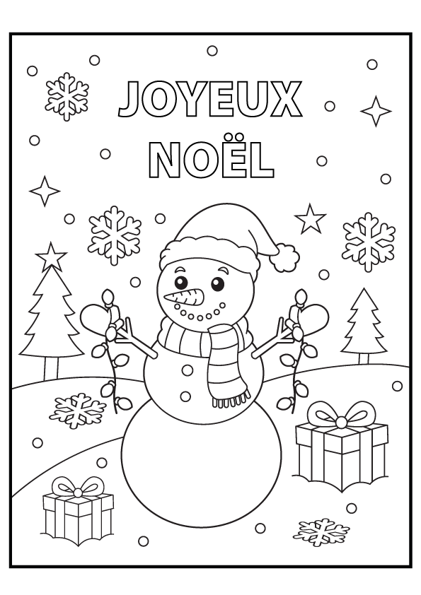 Dessin Joyeux Noël à imprimer et à colorier