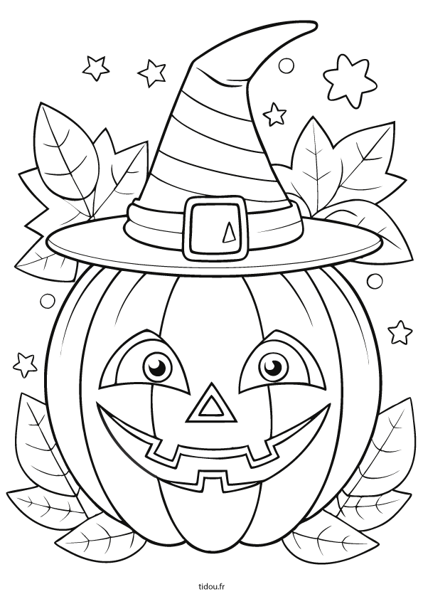 Dessins à imprimer et à colorier, une citrouille d'Halloween