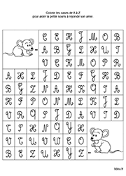 Ordre des lettres de l'alphabet, exercice gratuit à imprimer pour maternelle GS 