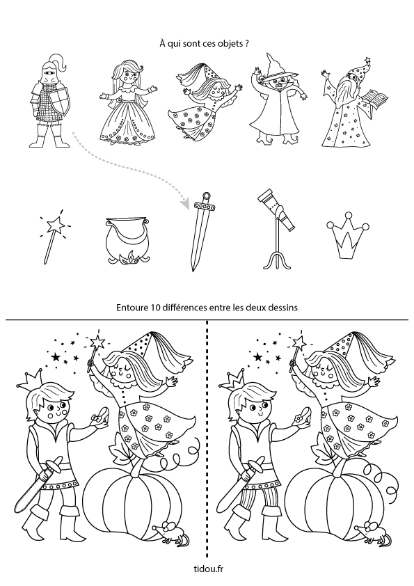 Jeu d'observation à imprimer, maternelle