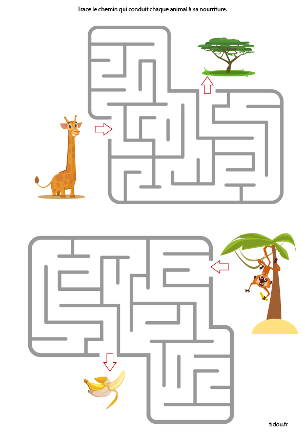 Deux jeux du labyrinthe à imprimer gratuitement