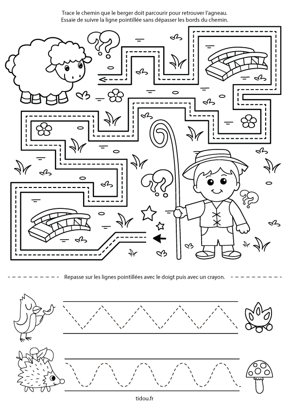 Exercice de graphisme à imprimer, maternelle PS et MS