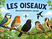 Les oiseaux, jeu avec reconnaissance vocale, maternelle, CP