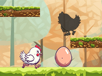 L'aventure de la poule blanche, jeu de plateforme en ligne pour enfants et adultes