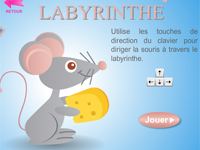 Jeu de labyrinthe en ligne ; la souris et le fromage